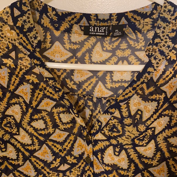 Navy blue/gold blouse - Picture 2 of 4